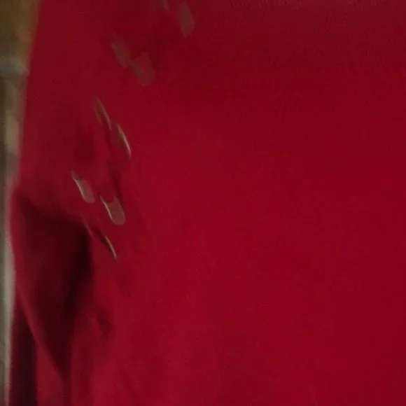 By & By Red Long Sleeve Sweater Dress w/Crisscross Shoestring Accents Large - Picture 5 of 12